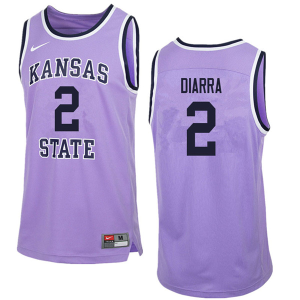 Men #2 Cartier Diarra Kansas State Wildcats College Retro Basketball Jerseys Sale-Purple